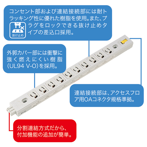 【訳あり 新品】サーバーラック用コンセントバー｜10個口・20A・2000W対応・連結