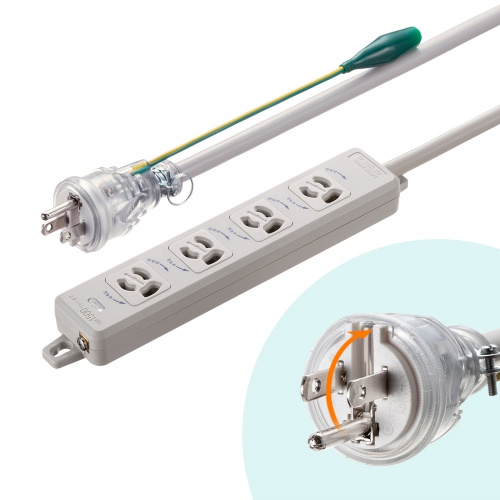 電源タップ（マグネット固定・防雨型プラグ・延長コード・2P&3P両対応・ポッキンプラグ付・3極・5m・4個口）