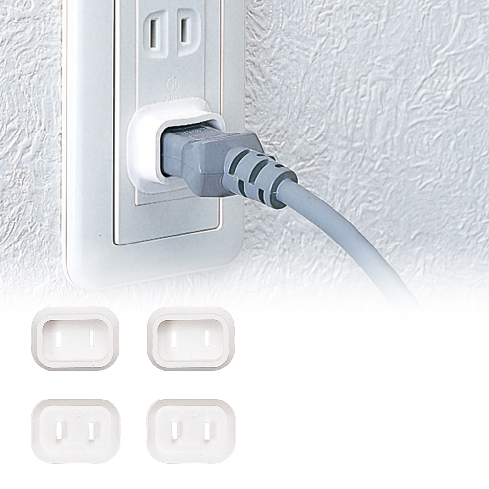 プラグ安全カバー(トラッキング防止・2P・ホワイト・100個入り) TAP