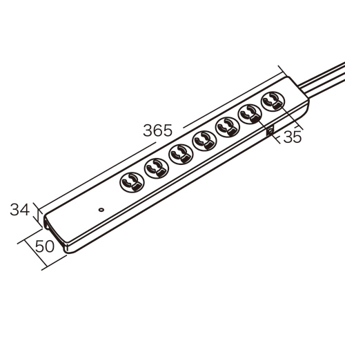 3P・7個口（パソコン用×1、連動×4、非連動×2）3P2mコード・抜け止め・雷ガード付高性能連動タップ TAP-RE10SPUN サンワサプライ