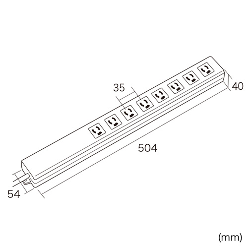 3P・8個口（パソコン用×1、連動×4、非連動×3、ボックス型)・3P（変換アダプタ付き）プラグ2mコード・パソコン連動タップ TAP-RE4MN サンワサプライ