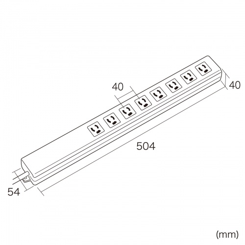 3P・8個口（パソコン用×1、連動×4、非連動×3、ライン型)・3P（変換アダプタ付き）プラグ2mコード・USB連動タップ サンワサプライ