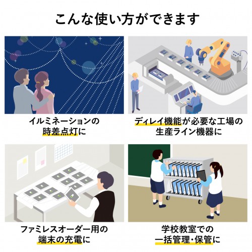 電源タップ（タイマー付き・3P・6個口・3m・トラッキング防止） TAP