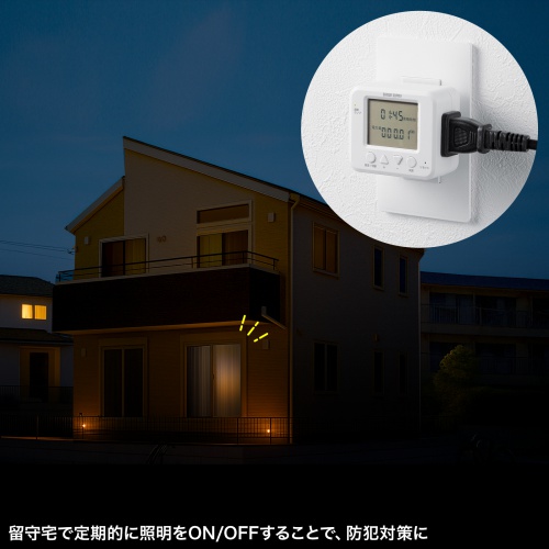 タイマーコンセント（デジタル・電気タイマー・ワットチェッカー・液晶ディスプレイ・プログラムタイマー・毎日繰り返し・省エネ イルミネーション・水槽用途）
