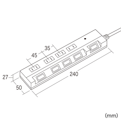 エコの個別にスイッチ付で更に節電できる節電エコタップ(ホコリ防止シャッター付き・雷ガード・4個口・5m) サンワサプライ