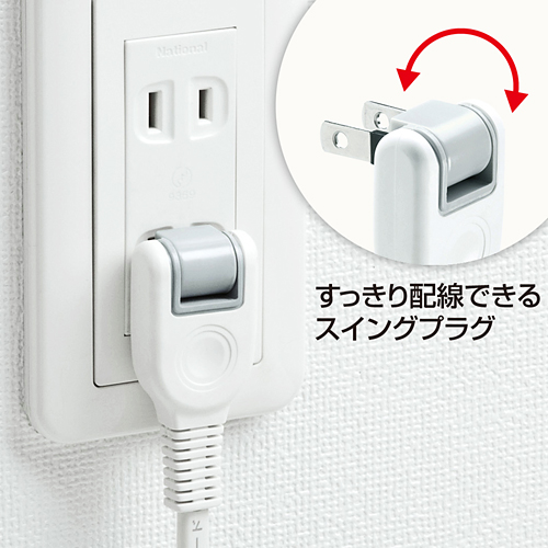 エコの個別にスイッチ付で更に節電できる節電エコタップ(ホコリ防止シャッター付き・雷ガード・4個口・5m) サンワサプライ