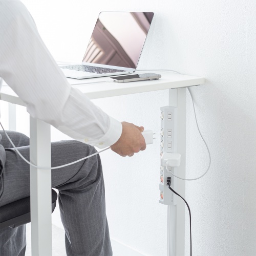 節電タップ（2P・6個口・3m・延長コード・電源タップ・電源延長コード・コンセント・ホワイト） TAP-S30-3W サンワサプライ