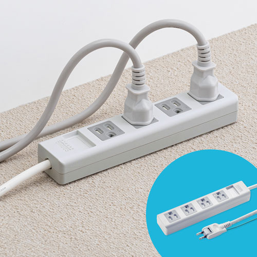 電源タップ(延長コード・3P・4個口・2.5m・アース線・ホコリシャッター・通電ランプ・スイングプラグ・マグネット付き・おすすめ・おしゃれ・ホワイト)  TAP-SH3425MG サンワサプライ