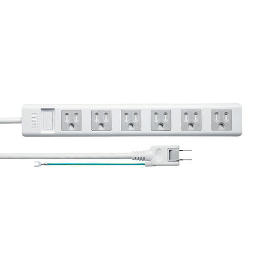 電源タップ(3P・6個口・5m・ホコリシャッター・通電ランプ・2Ｐスイングプラグ・マグネットつき) TAP-SH3650MG サンワサプライ