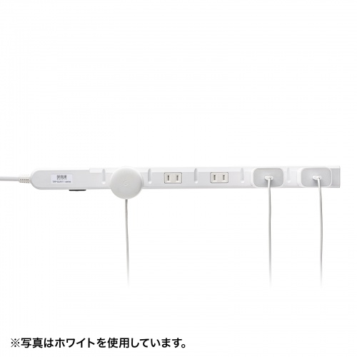 スリムタップ（2P・11個口・コードの向き変更・強力マグネット・シャッター・フック付き・3m・ブラック）TAP-SLIM11-3BK