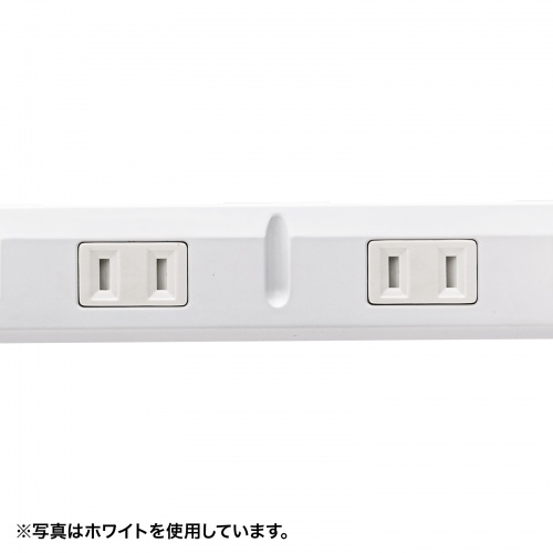 スリムタップ（2P・11個口・コードの向き変更・強力マグネット・シャッター・フック付き・3m・ブラック）TAP-SLIM11-3BK