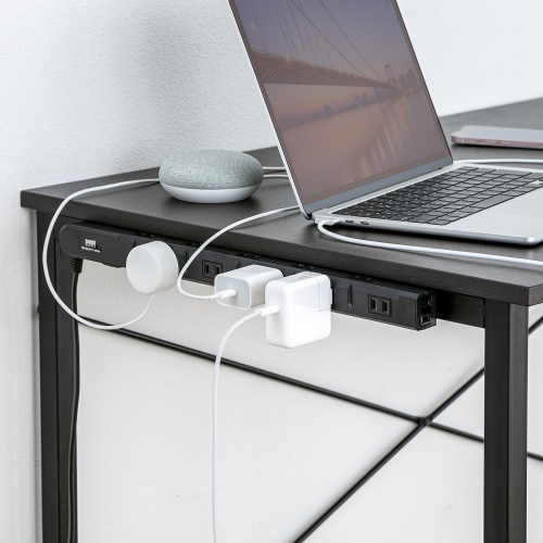 スリムタップ（2P・11個口・コードの向き変更・強力マグネット・シャッター・フック付き・3m・ブラック）TAP-SLIM11-3BK