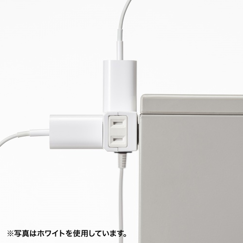 スリムタップ（2P・11個口・コードの向き変更・強力マグネット・シャッター・フック付き・3m・ブラック）TAP-SLIM11-3BK