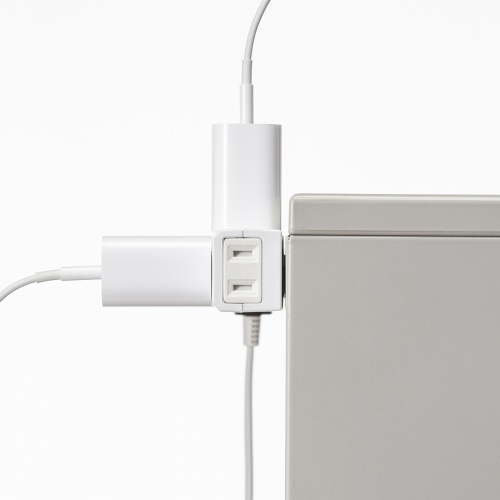スリムタップ（2P・11個口・コードの向き変更・強力マグネット・シャッター・フック付き・1m・ホワイト）