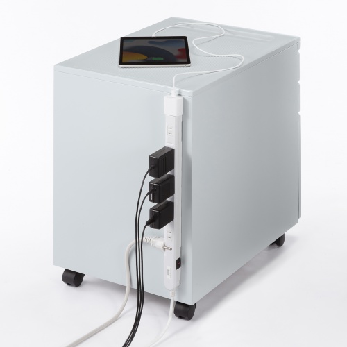 スリムタップ（2P・11個口・コードの向き変更・強力マグネット・シャッター・フック付き・1m・ホワイト）