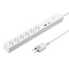電源タップ（USB急速充電・PD33W・スリムタップ・AC6口・TypeC・縦横差し込み・3m・ACアダプタ対応・iPhone/iPad/スマホ/タブレット・コンセントタップ・ホワイト）
