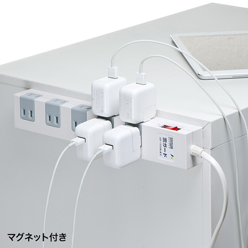 雷ガードタップ（2P・10個口・1m） TAP-SP2110-1 サンワサプライ TAP