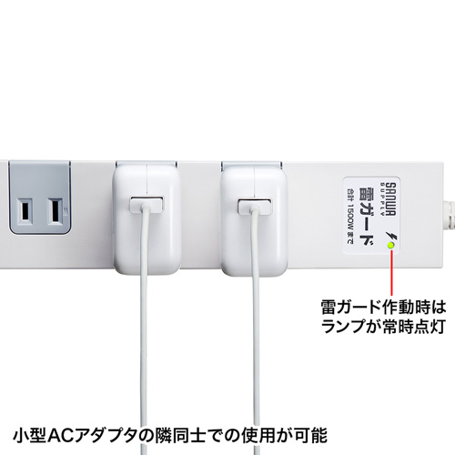 雷ガードタップ（2P・10個口・3m）　TAP-SP2110-3　サンワサプライ