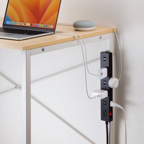 雷ガードタップ（10個口・2m・ブラック） TAP-SP2110N-2BK サンワサプライ