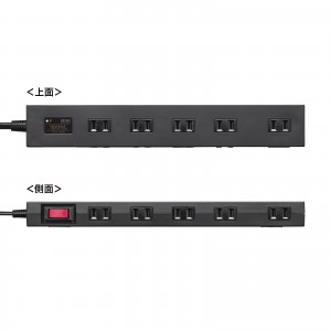 雷ガードタップ（10個口・2m・ブラック） TAP-SP2110N-2BK サンワサプライ