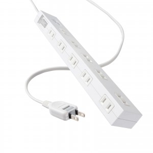 電源タップ（雷ガード内蔵・10個口・2Pプラグ・一括集中スイッチ・マグネット・シャッター付き・ACアダプタ対応・5m・ホワイト） TAP-SP2110N-5W
