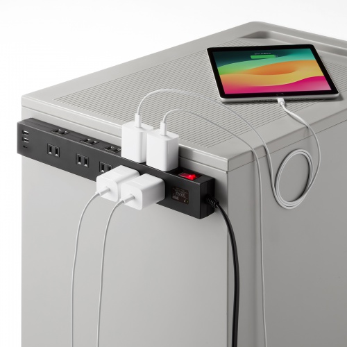 電源タップ（10個口・PD20W対応・USB充電ポート付・3m・ブラック）