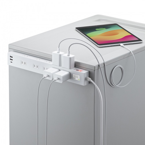 電源タップ（10個口・PD20W対応・USB充電ポート付・2m・ホワイト）