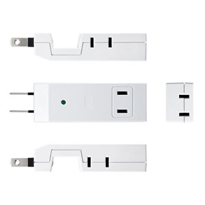 タップ（2P・4個口・雷ガード・収納式スイングプラグ・ホワイト） TAP-SP225 サンワサプライ