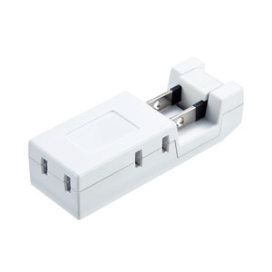 タップ（2P・4個口・雷ガード・収納式スイングプラグ・ホワイト） TAP-SP225 サンワサプライ