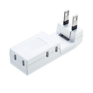 タップ（2P・4個口・雷ガード・収納式スイングプラグ・ホワイト） TAP-SP225 サンワサプライ