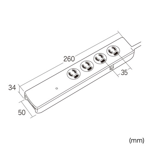 高性能雷ガードタップ（3P抜け止め・4個口・2m） TAP-SP311TEL サンワサプライ