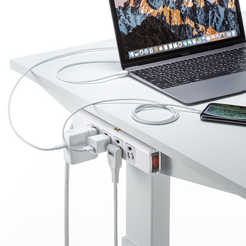 電源タップ(抜け止め・3P・4個口・5m・雷ガード・ブレーカー内蔵・一括スイッチ・マグネットつき) TAP-SP34MG-5 サンワサプライ