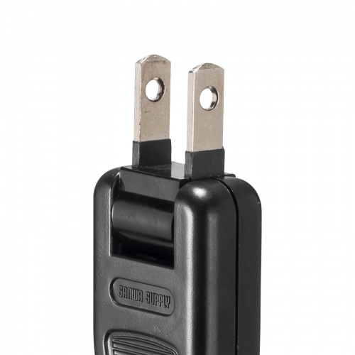 電源タップ（スリムタップ・AC6口・縦横差し込み・車輪差し・雷ガード・マグネット・2m・ACアダプタ対応・シンプルデザイン・マット調・スイングプラグ・ブラック）