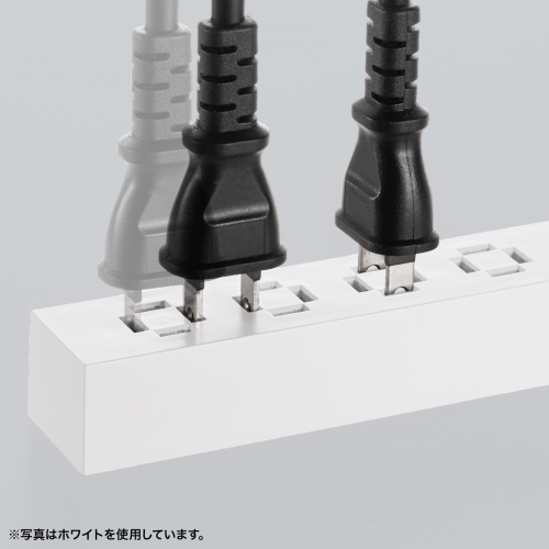 電源タップ（スリムタップ・AC8口・縦横差し込み・車輪差し・雷ガード・マグネット・2m・ACアダプタ対応・シンプルデザイン・マット調・スイングプラグ・ブラック）