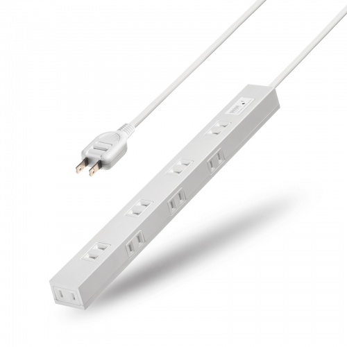 電源タップ（マグネット・雷ガード・1m・8個口・スリム・上下左右差込み・ホワイト）