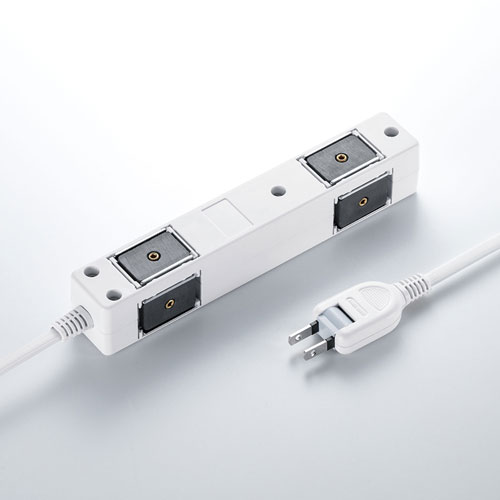 タップ（雷ガード・2P・4個口・3m・抜け止め・マグネット・ホワイト）