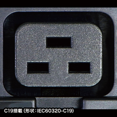 19インチサーバーラック用コンセント（スリムサイズ・200V・20A・IEC C19×2個口＋IEC C13×10個口・3m）