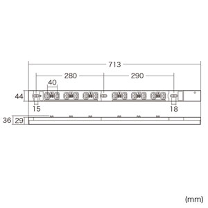 19インチサーバーラック用コンセント（20A・抜け防止ロック付き・12個口・3m)