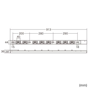 19インチサーバーラック用コンセント（20A・抜け防止ロック付き・16個口・3m)