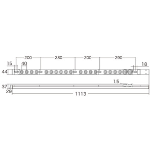 19インチサーバーラック用コンセント（スリムサイズ・200V・20A・IEC C19×2個口＋IEC C13×18個口・3m）