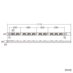 19インチサーバーラック用コンセント（20A・抜け防止ロック付き・20個口・3m)