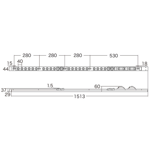 19インチサーバーラック用コンセント(スリムサイズ・200V・30A・IEC C19×4個口+IEC C13×20個口・3m)