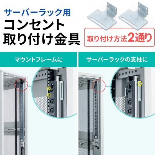 サーバーラック用電源タップ専用取り付け金具(19インチサーバーラック用・サーバーラック用コンセント・データセンター)