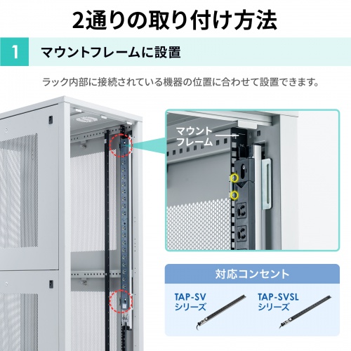 サーバーラック用電源タップ専用取り付け金具(19インチサーバーラック用・サーバーラック用コンセント・データセンター)