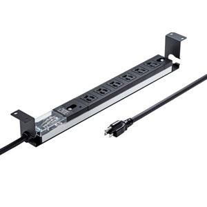 19インチラック用コンセントバー 6口｜3P抜け止め・1Uサイズ