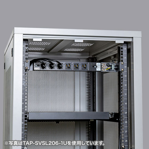 19インチラック用コンセントバー 6口｜3P抜け止め・1Uサイズ