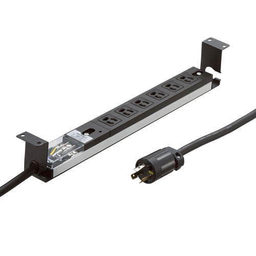 サーバーラック用コンセントバー｜6口・200V 20A・3P抜け止め
