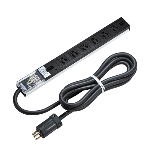 19インチラック用コンセントバー｜6口・20A・2000W・アルミ