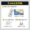 電源タップ（3個口・1m・ホワイト・火災予防・消火シート内蔵・シャッター付き・スイングプラグ）