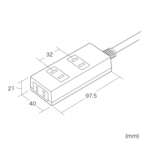 電源タップ（3個口・3m・ホワイト・火災予防・消火シート内蔵・シャッター付き・スイングプラグ）